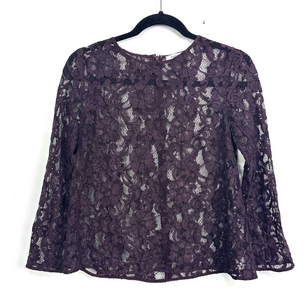 Aritzia Babaton Lace  Blouse in Maroon Sz Small